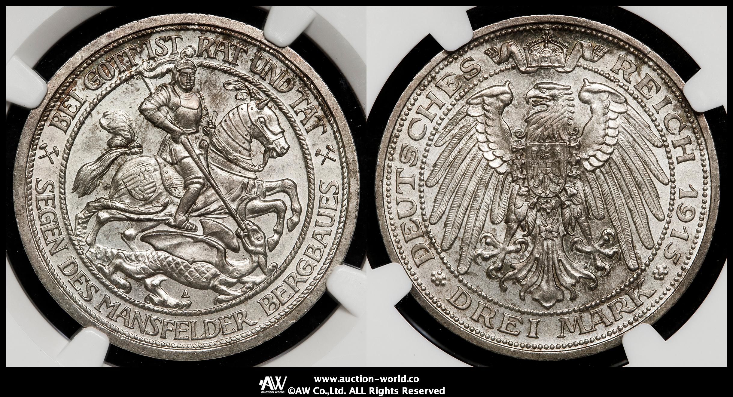 貨幣博物館 | GERMANY Prussia プロイセン 3Mark 1915A UNC+