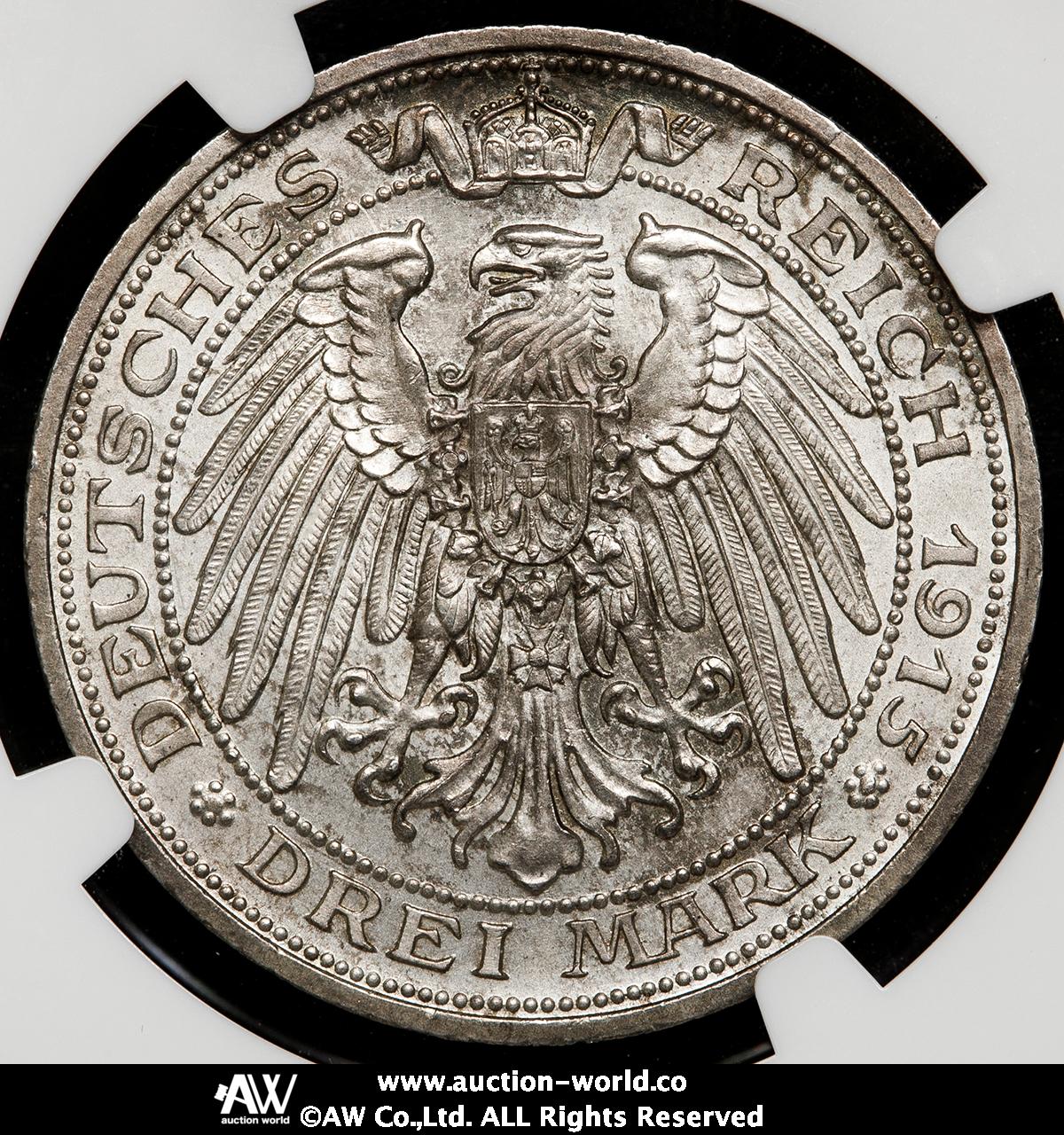 貨幣博物館 | GERMANY Prussia プロイセン 3Mark 1915A UNC+
