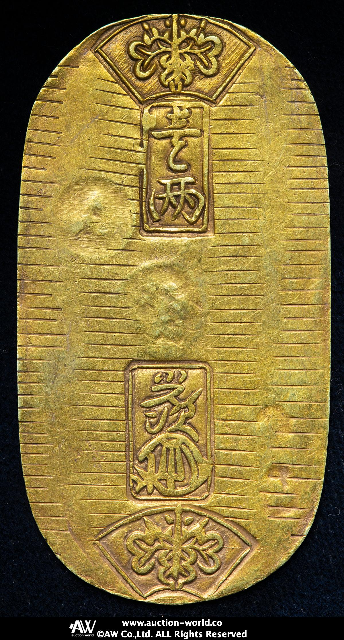 auction,日本 文政小判金 Bunsei Koban-Kin 文政2~11年（1819~1828）日本貨幣商協同組合鑑定書付  （令和6年11月12日）with JNDA cert （-VF）上品