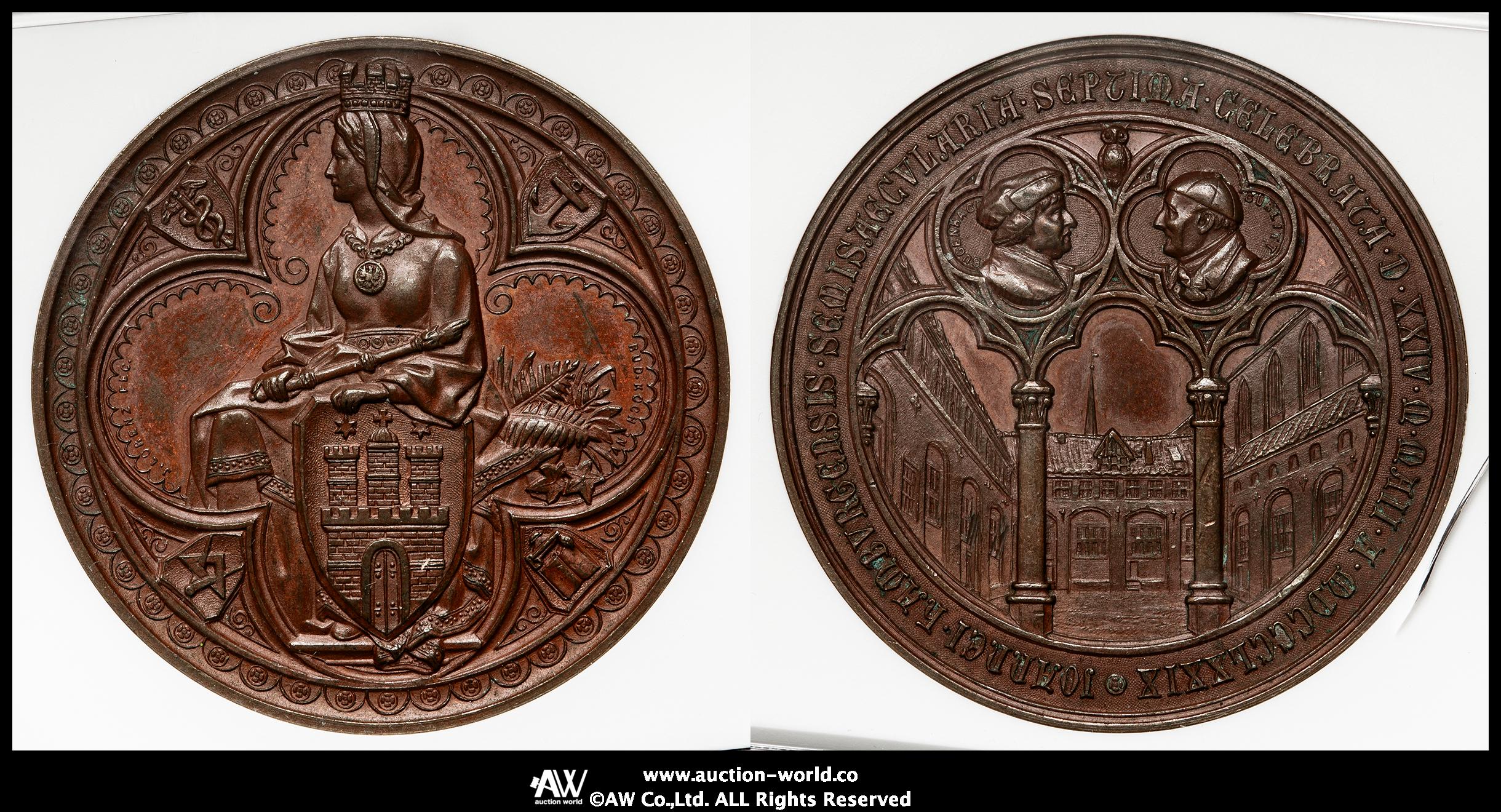 貨幣博物館 | GERMANY Hamburg ハンブルグ Bronze Medal 1879 UNC