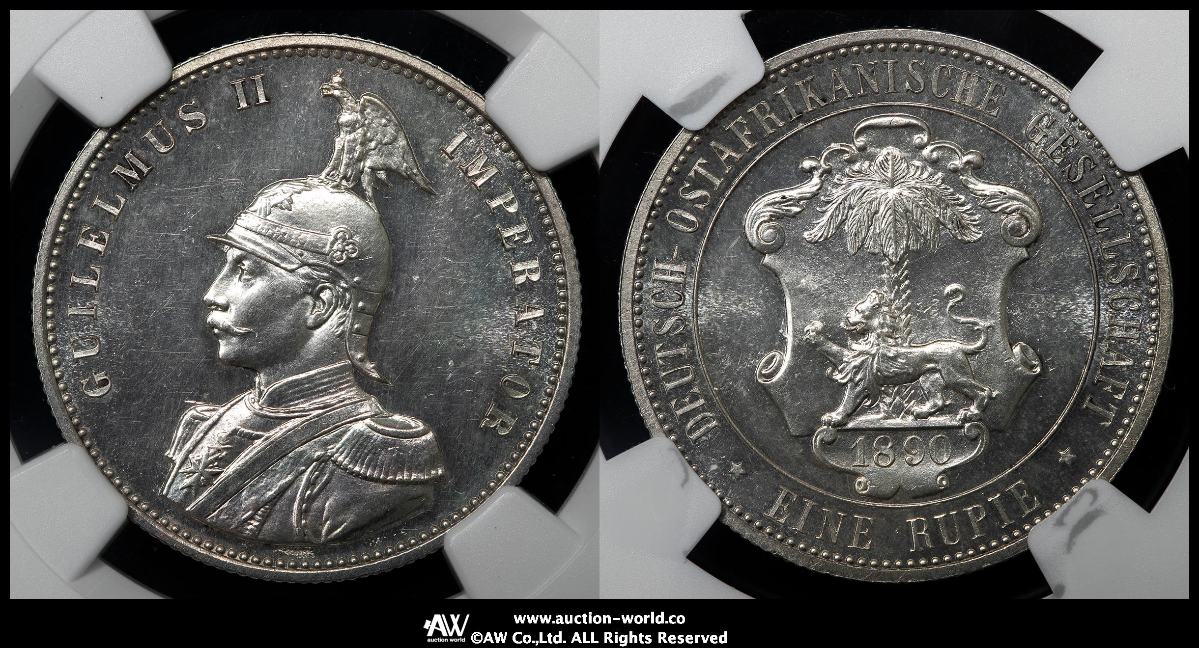 auction,GERMAN EAST AFRICA ドイツ領東アフリカ Rupie 1890 NGC-PF63 