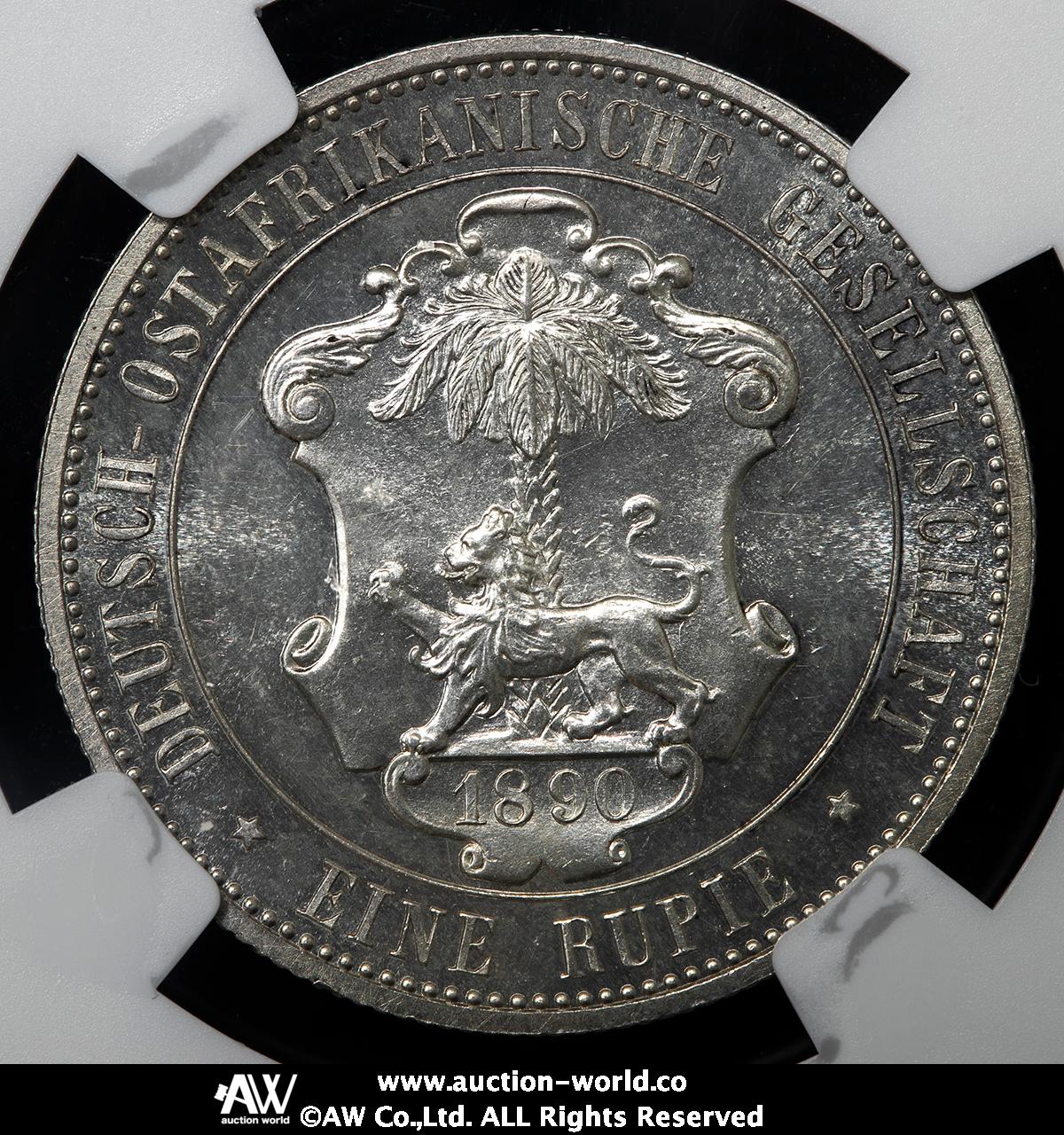 auction,GERMAN EAST AFRICA ドイツ領東アフリカ Rupie 1890 NGC-PF63 