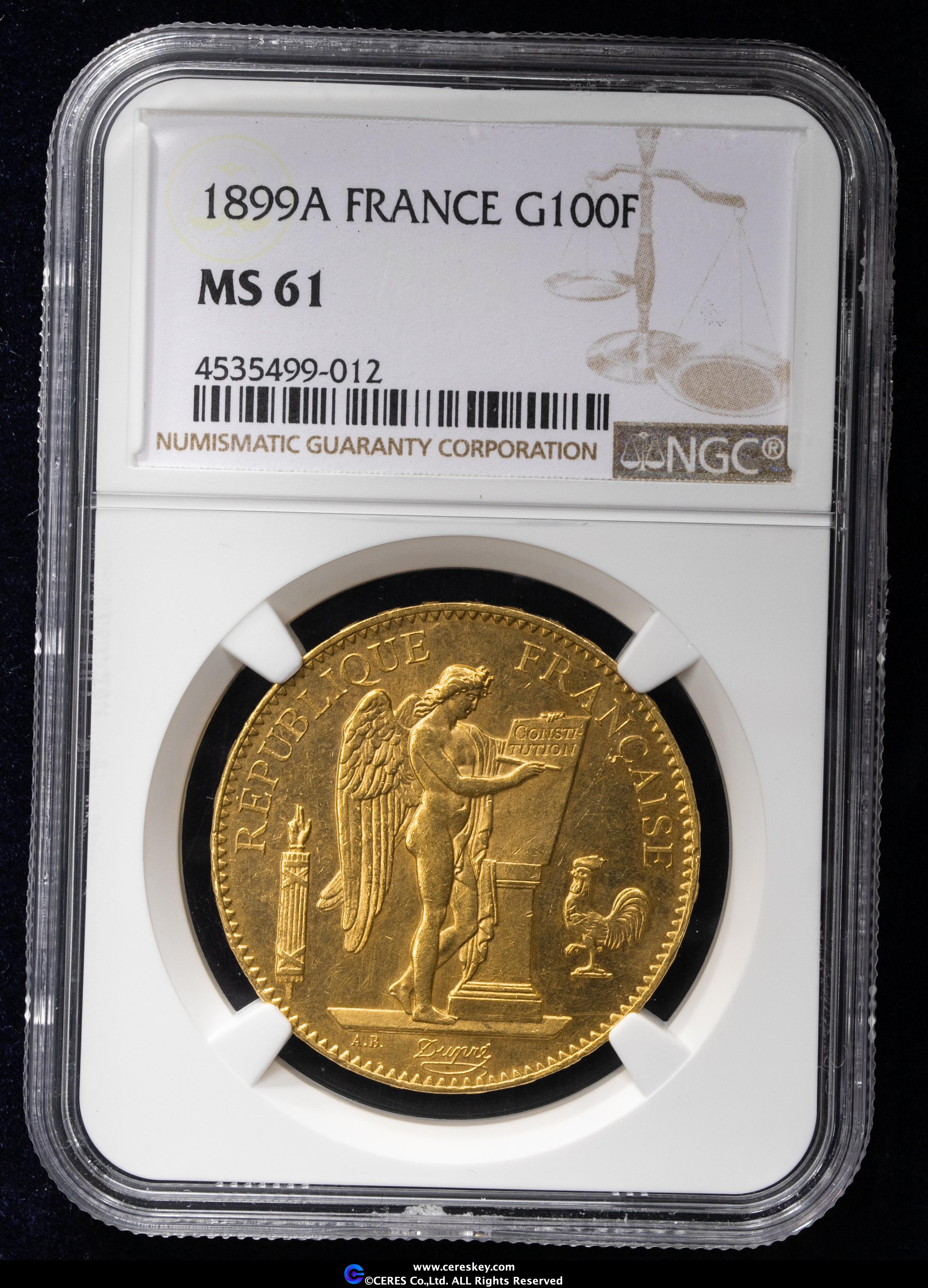 【極美品】アンティークコイン1862 フランスG50F MS-61 NGC Auction-World