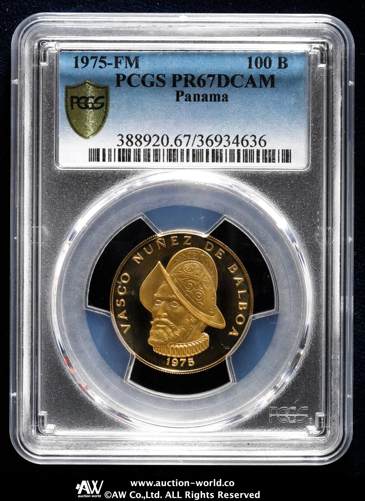 1975年100バルボア・パナマ金貨 初日鋳造プルーフ版