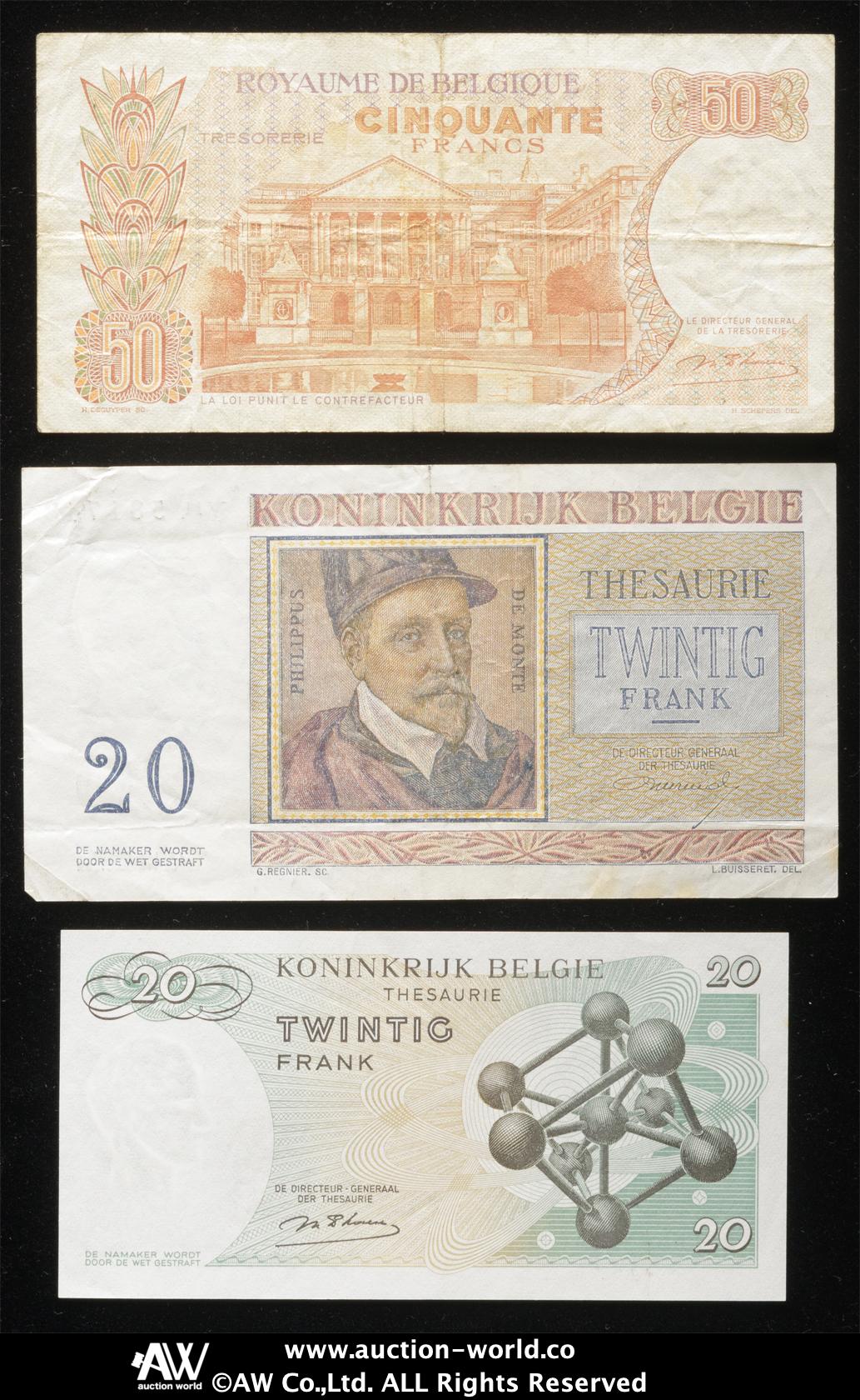 貨幣博物館 | BELGIUM ベルギー 紙幣のロット Lot of Banknotes