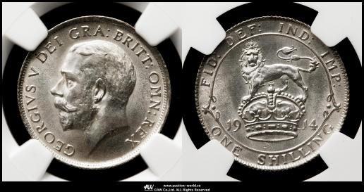 NGC-AU58 ジョージ5世（1910~36） Florin 1914 NGC-AU58 ジョージ5世（1910~36） Florin 1914 NGC-AU58