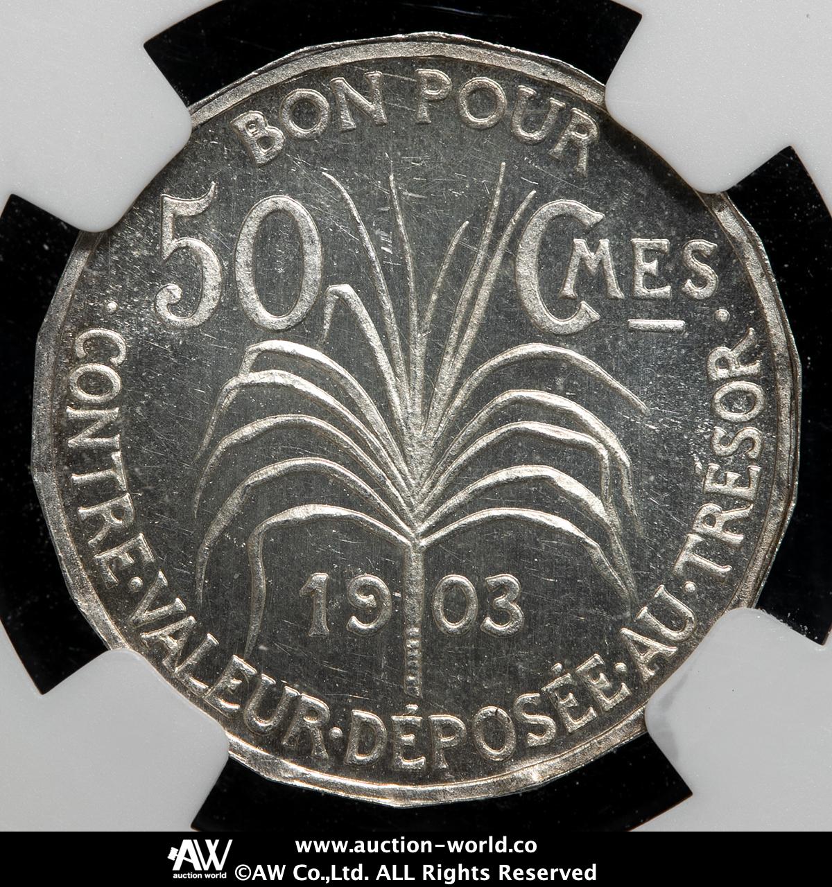 貨幣博物館 | GUADELOUPE グアドループ Essai 50Centimes 1903 UNC~FDC