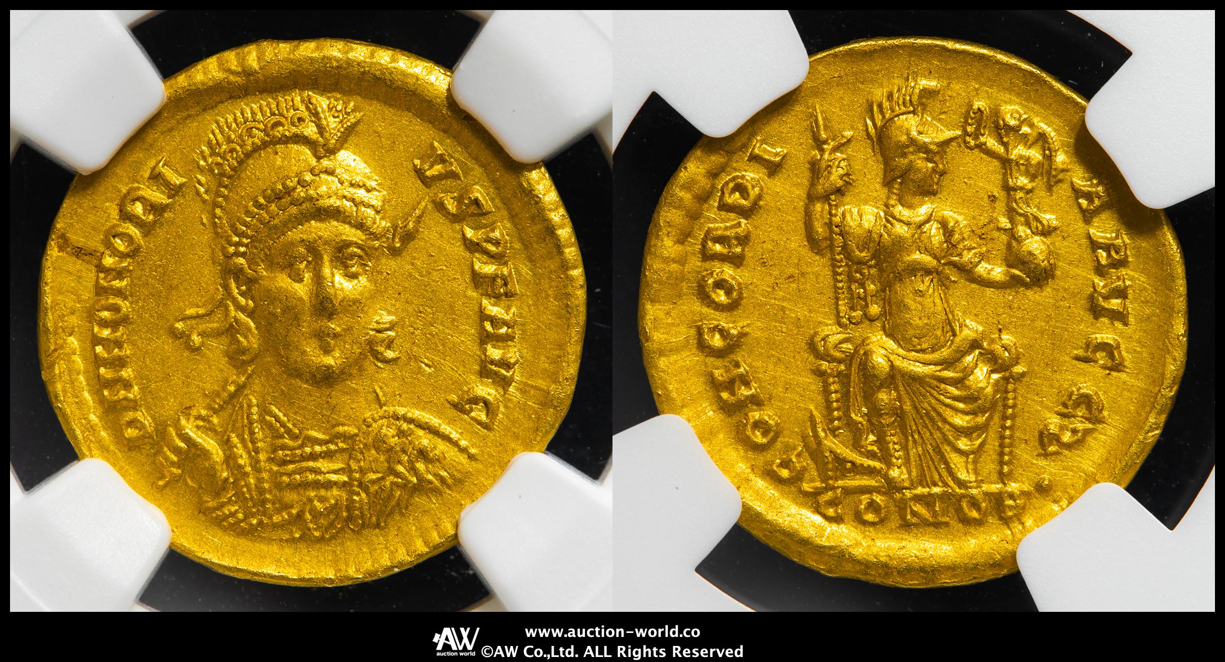 古代 西ローマ帝国 AD393-423 ホノリウス ソリダス金貨NGC MS m72487223516_1.jpg?1671261784