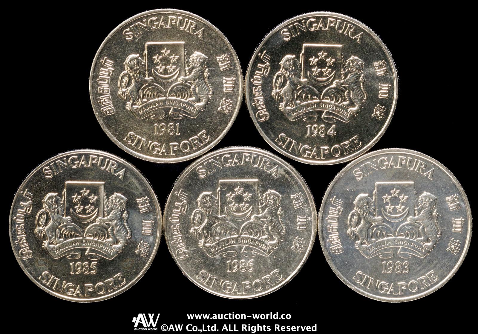 貨幣博物館 | SINGAPORE シンガポール 10Dollars 1981, 83~86 UNC