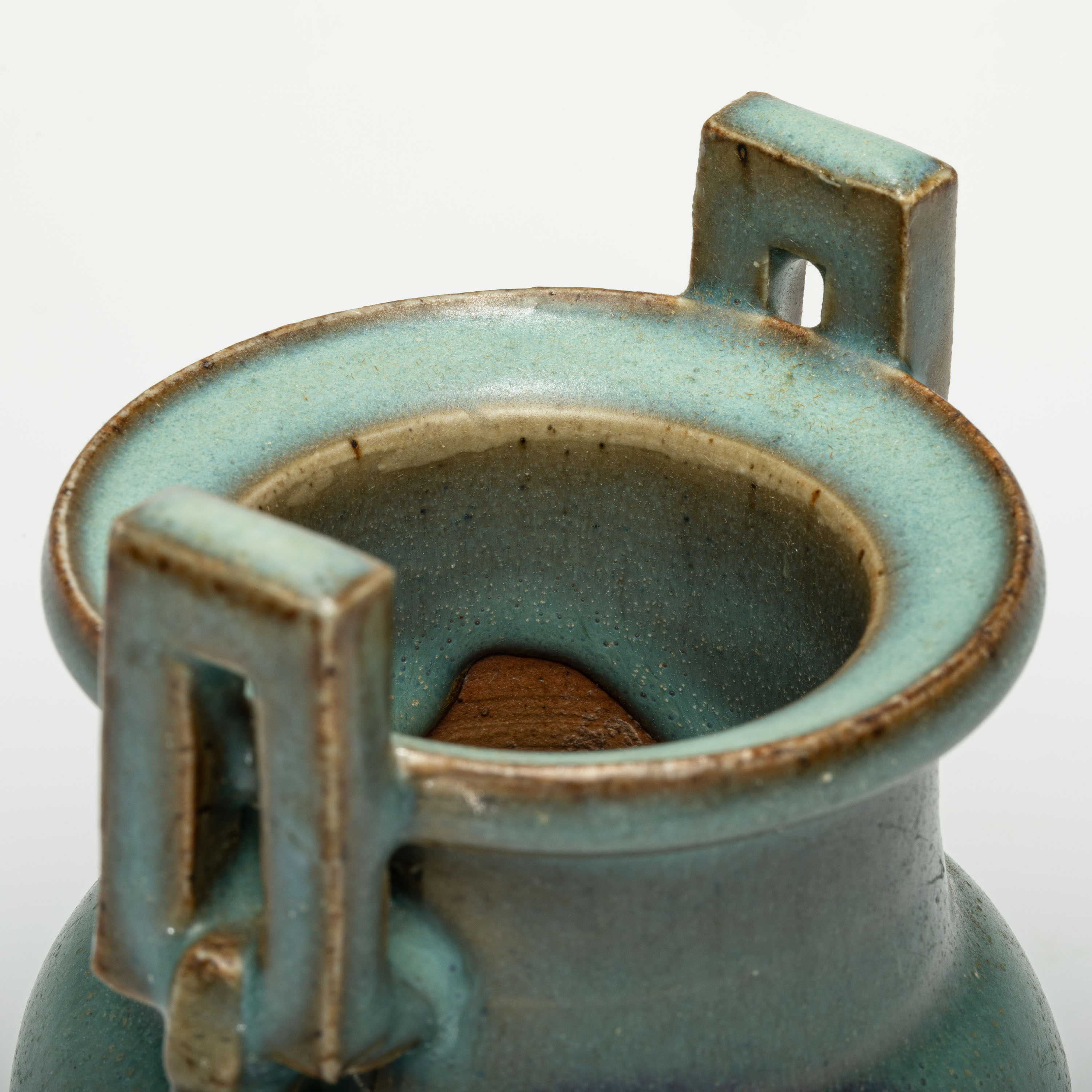 元時代 古陶磁器 鈞窯 紫紅釉 三足炉 香炉 磁器 陶芸 鈞窯