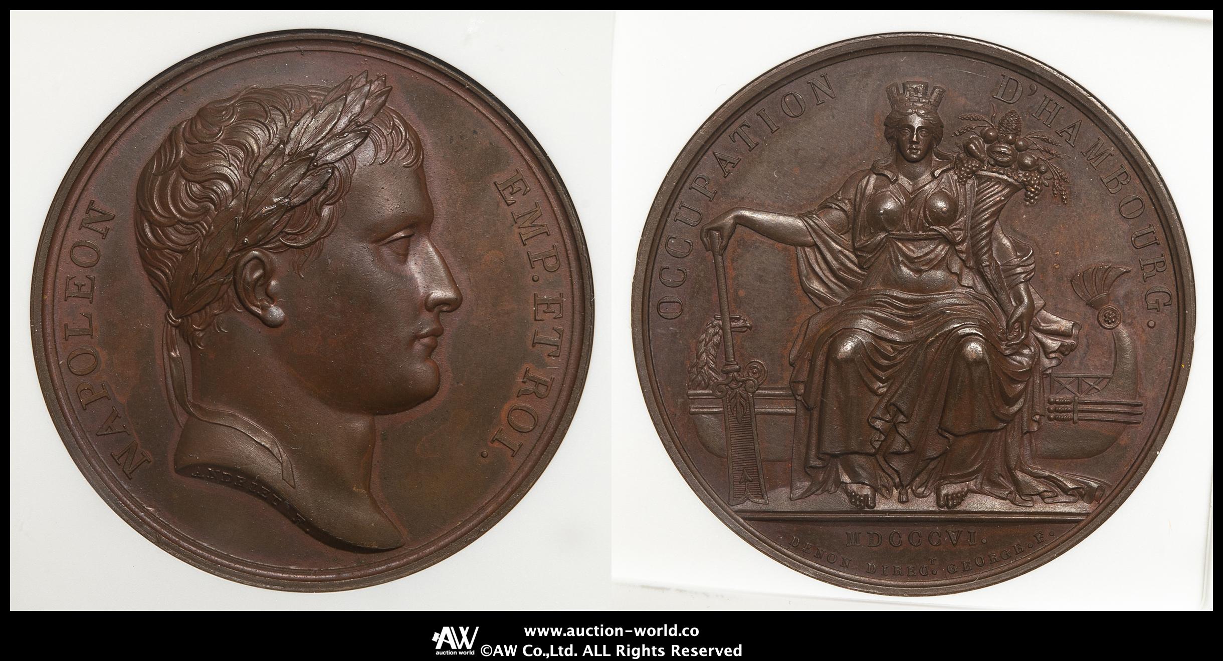 希少　ナポレオン皇帝　1812年　モスクワの戦い　　銅貨　メダル　美品 Auction-World