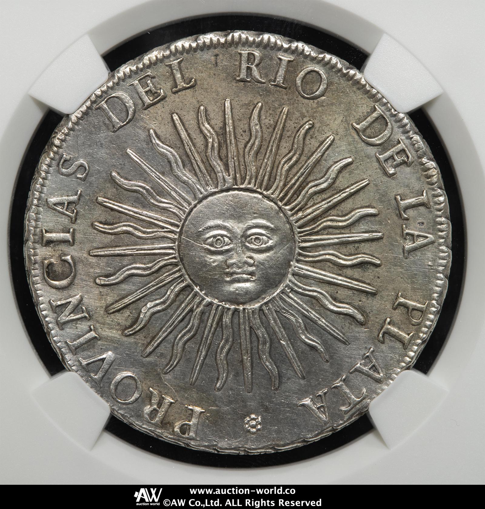 貨幣博物館 | ARGENTINA アルゼンチン 8Reales 1813PTS-J 洗浄 EF