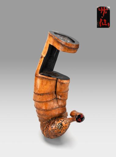 ♦中国 古玩 古美術 骨董品 水牛角 手彫り彫刻 牛捕獲 騎馬図紋 酒盃 馬上杯 ♢中国 古玩 古美術 骨董品 水牛角 手彫り彫刻 牛捕獲 騎馬図紋