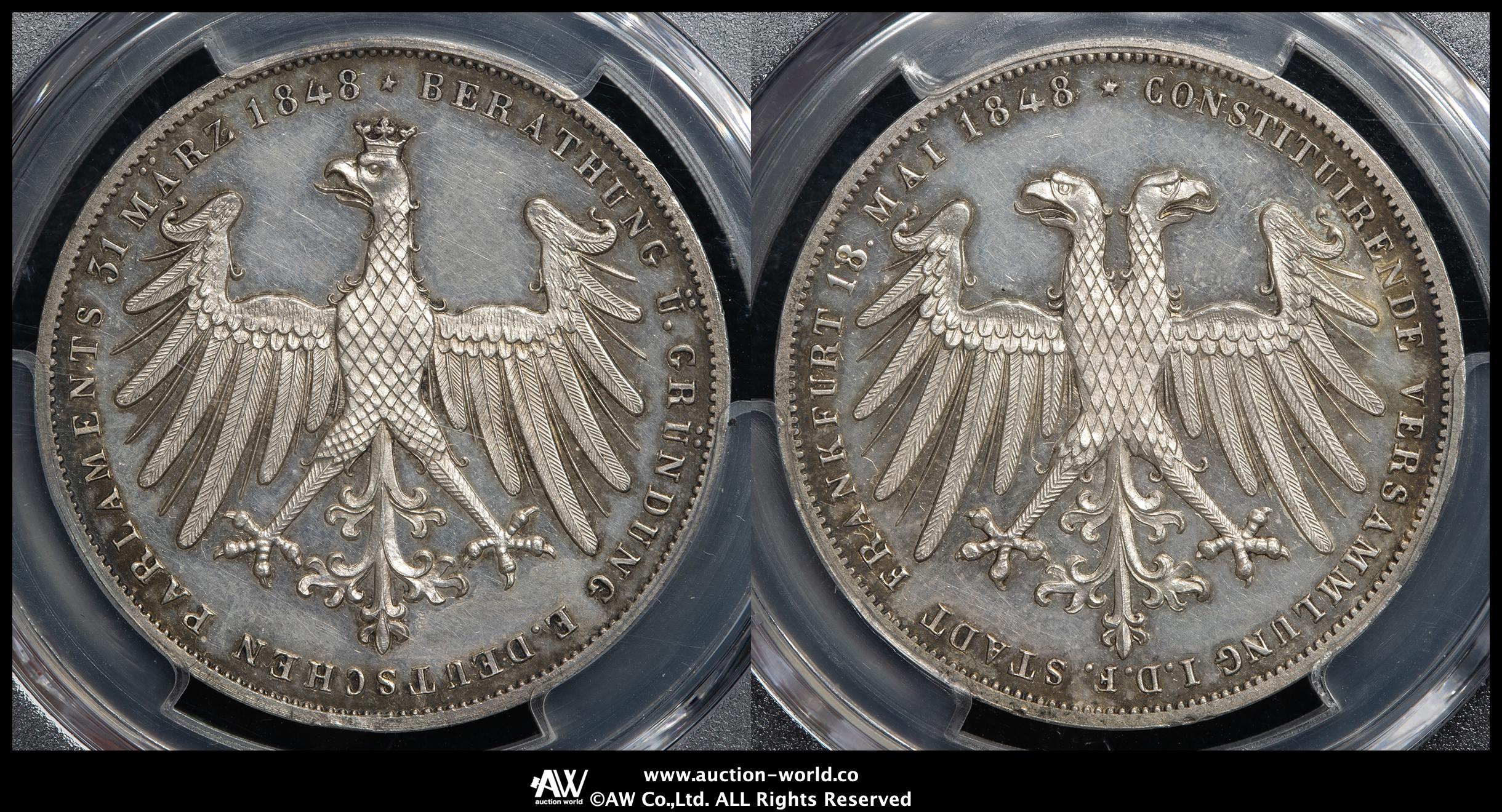 リヒテンシュタイン 1924年(101年前) 1/2フランク銀貨 ヨーハン2世 オーストリア フランツ・ヨーゼフ1世 (1848-1916) 2フローリン
