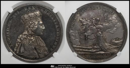 準最高鑑定 ルイ15世 フランドルの戦い戦勝記念ブロンズメダル 準最高