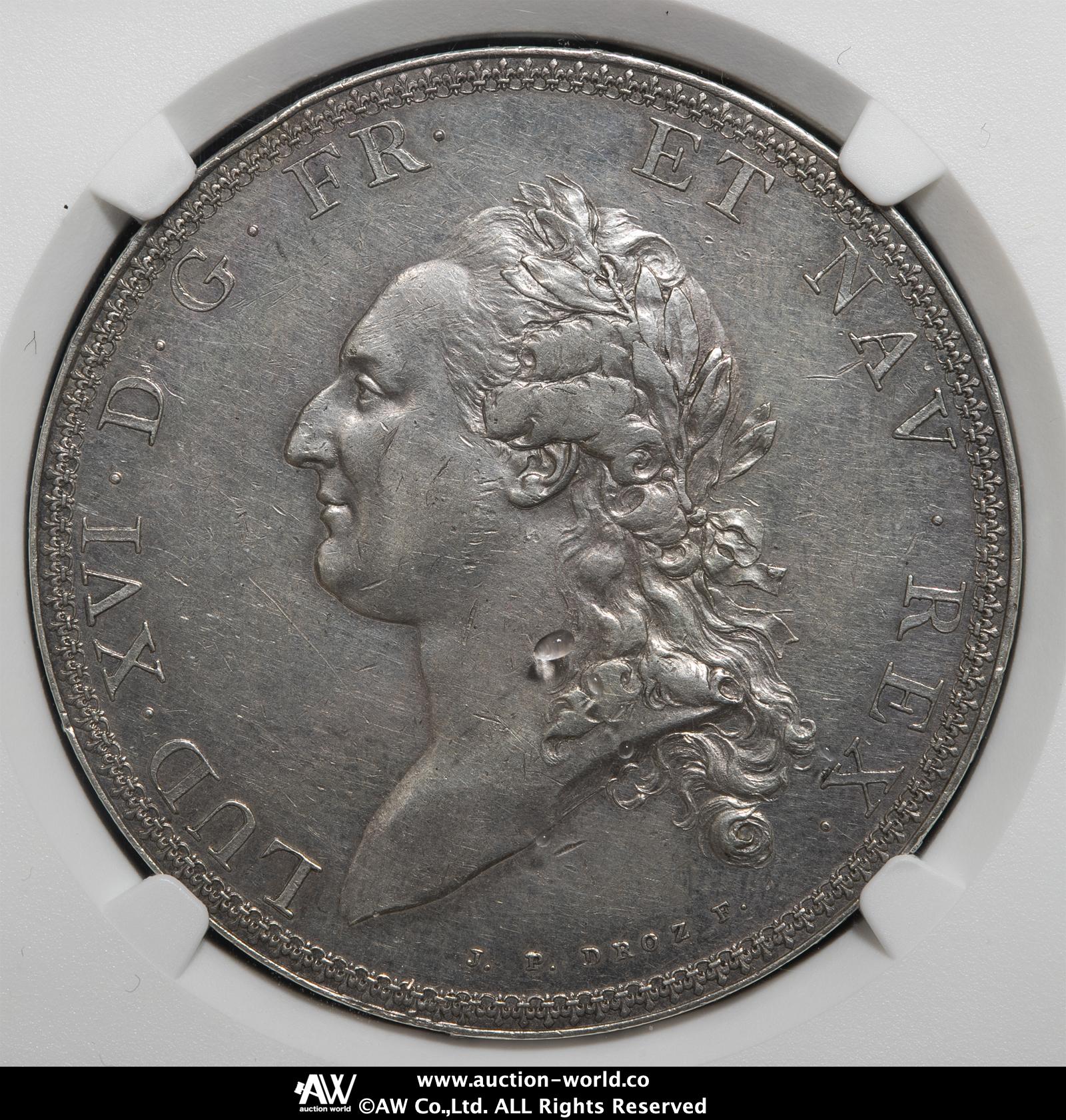 仏；ルイ16世、エキュ、大型銀貨、1778年、牛、Rare 仏；ルイ16世、エキュ、大型銀貨、1778年、牛、Rare