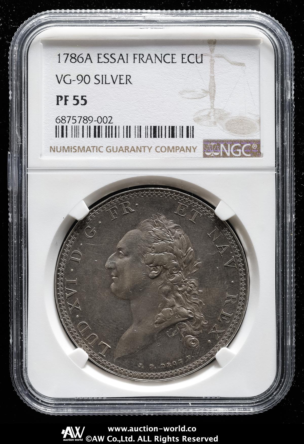 仏；ルイ16世、エキュ、大型銀貨、1778年、牛、Rare MS63】1789年 フランス ルイ16世 エキュ銀貨 | すべての商品