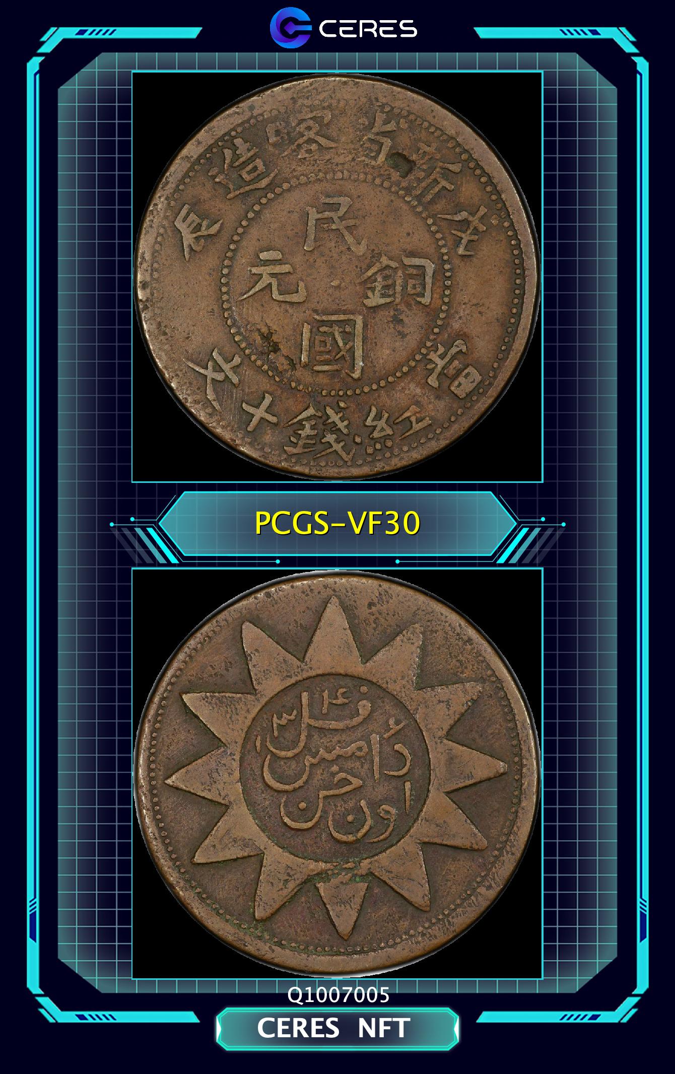 貨幣博物館 | 新疆省 Sinkiang 当紅銭十文（10Cash） 戊辰