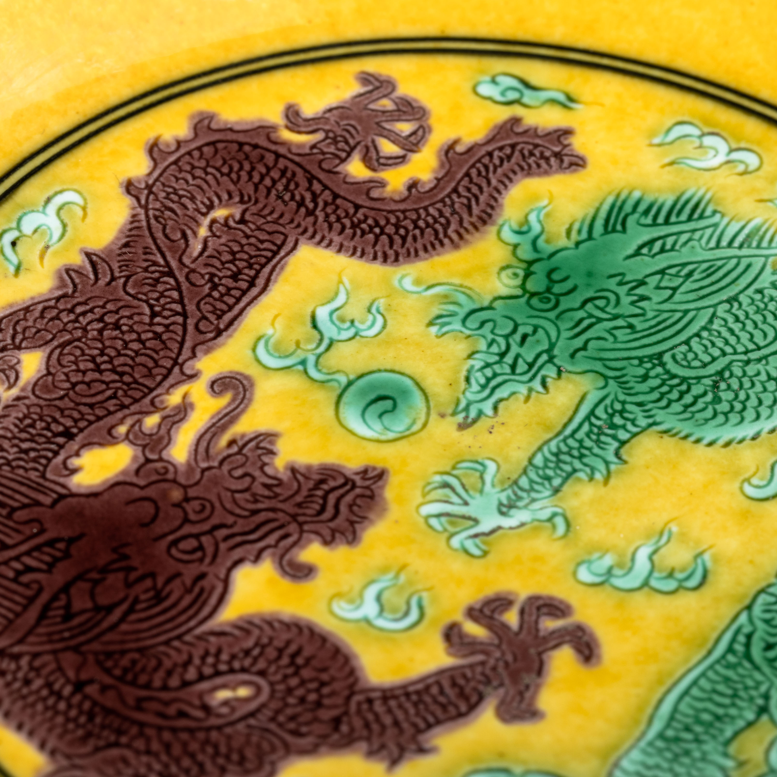 中国美術　双龍搶珠（龍戱玉）楕円硯 某収集家放出品 時代物 古端渓 双龍戯珠紋硯 玉眼 水巌 書道具