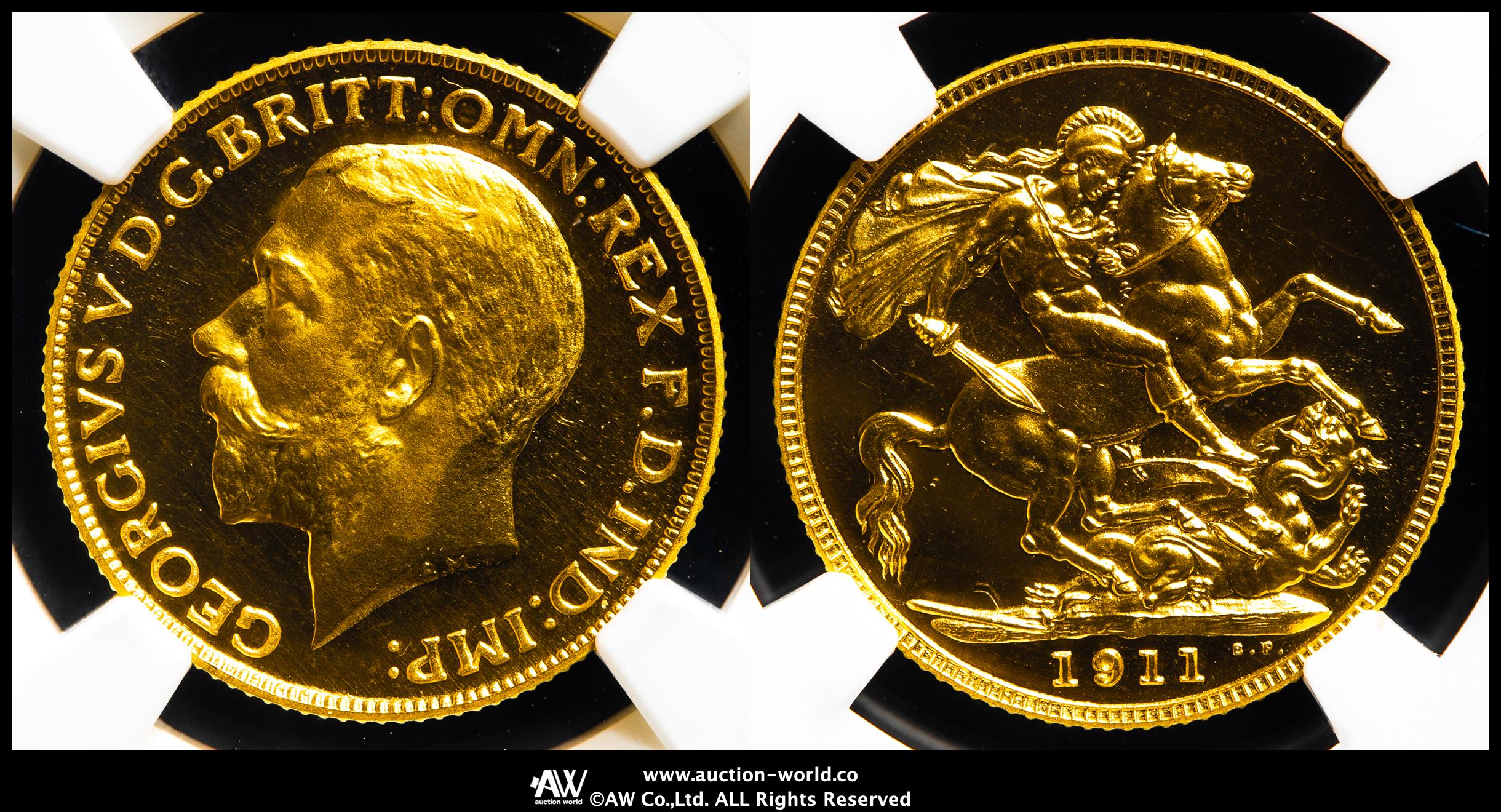 英国 NGC PF65 1911年 レトロイシュークラウン 1911 Gold 2 Pounds (Double Sovereign) Proof NGC PF 64 | The