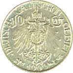 貨幣博物館 | KIAU CHAU ドイツ領青島10Cents 1909 KM-Y2．大徳国寳