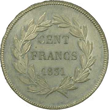 貨幣博物館 | FRANCE フランス試作100Francs 1831 VG2742．ルイ 