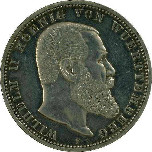 貨幣博物館 | GERMANY ドイツWurttenberg ヴュルテンベルク5Mark 1902F
